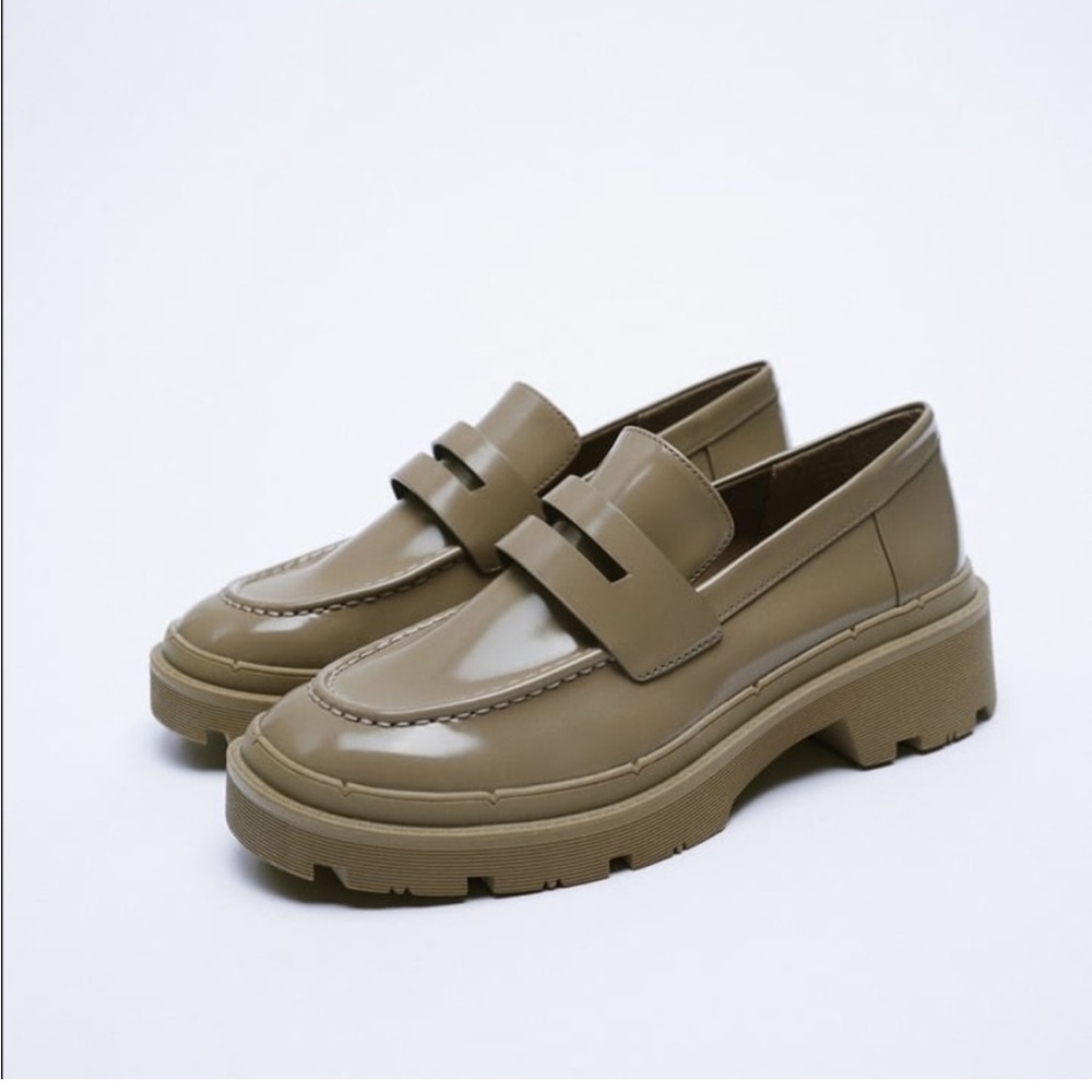 Zara lug sole loafers